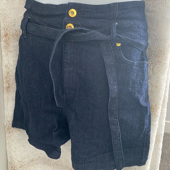 INC International Concepts Denim - INC International Concepts Dark Indigo High-Rise Jeans with Gold Buttons